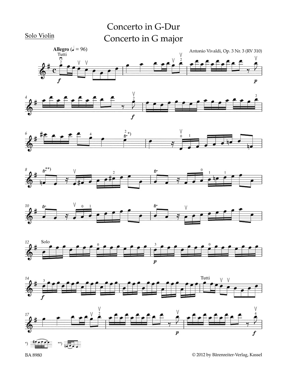 Anderes Coverbild Concerto G-Dur op. 3/3