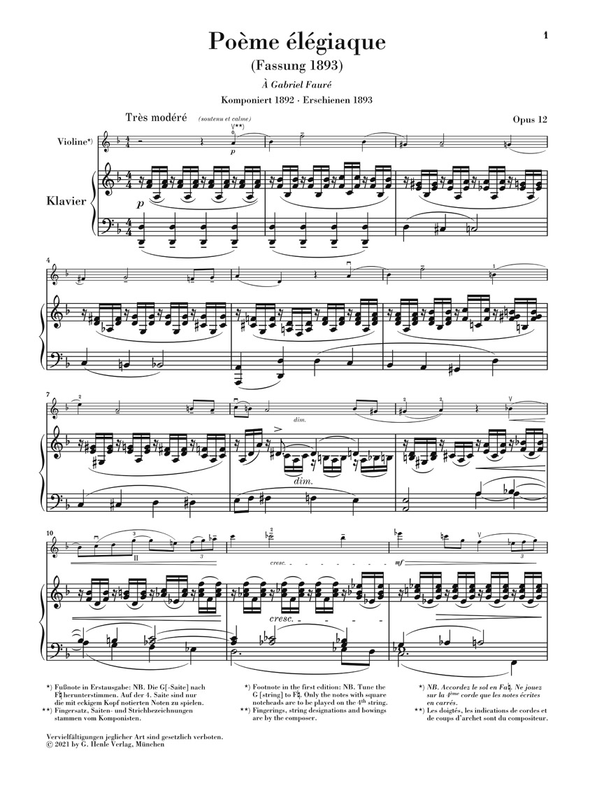 Anderes Coverbild Poème élégiaque op. 12 und andere Werke