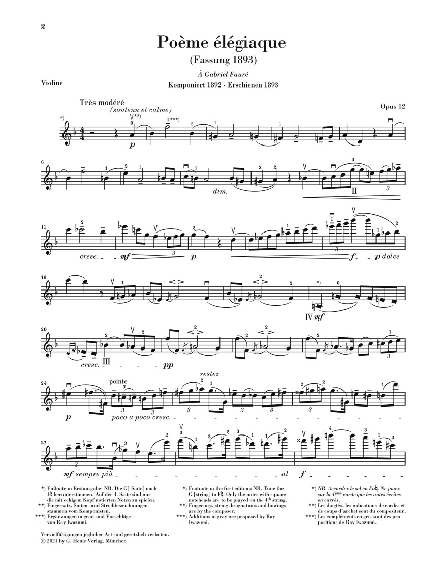 Anderes Coverbild Poème élégiaque op. 12 und andere Werke