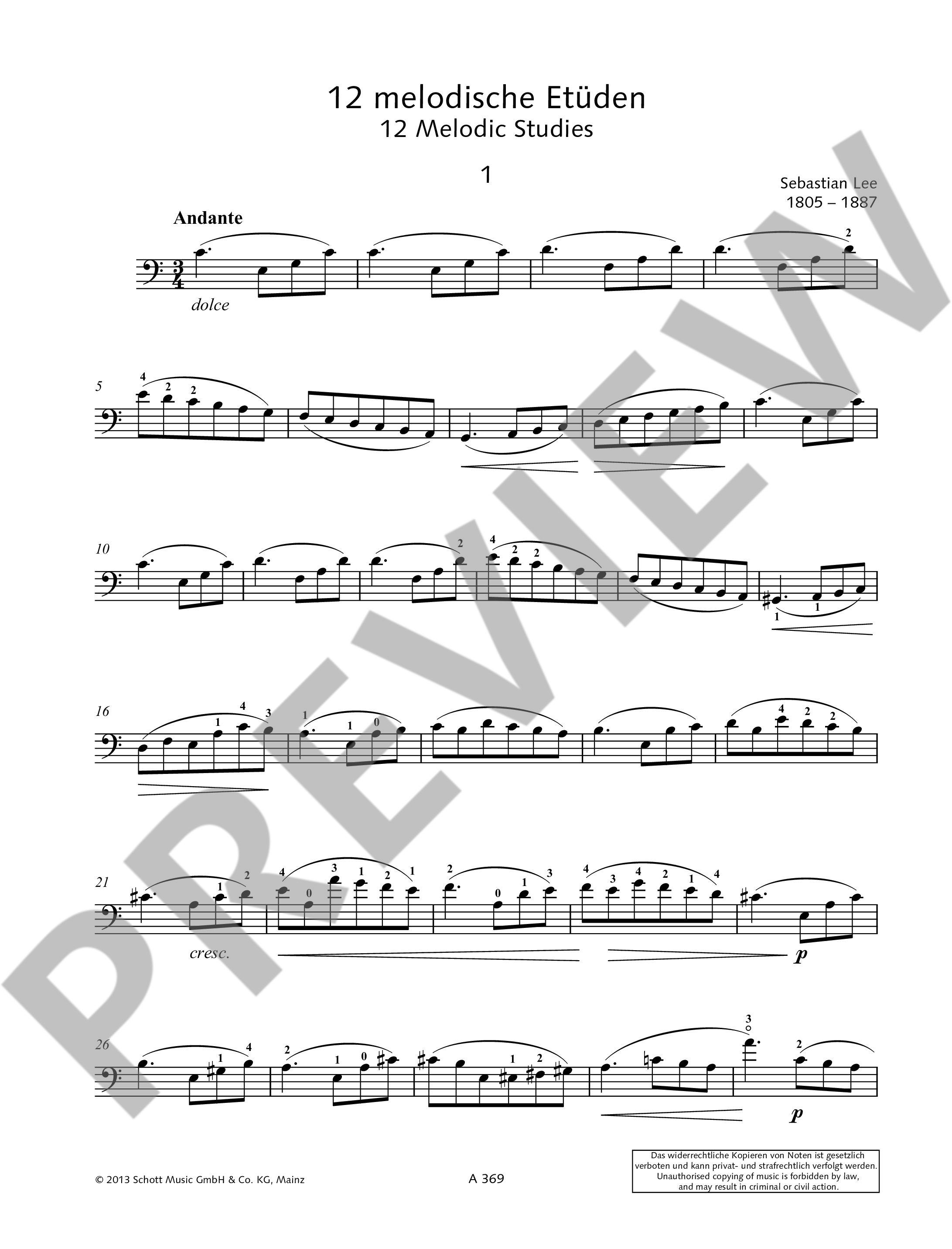 Anderes Coverbild 12 melodische Etüden op. 113