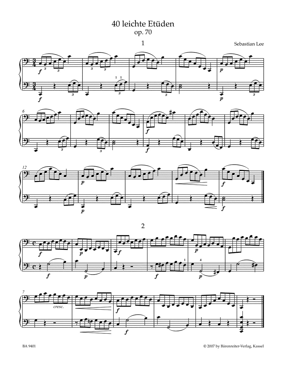 Anderes Coverbild 40 leichte Etüden für Violoncello mit Begleitung eines zweiten Violoncello (ad libitum) op. 70