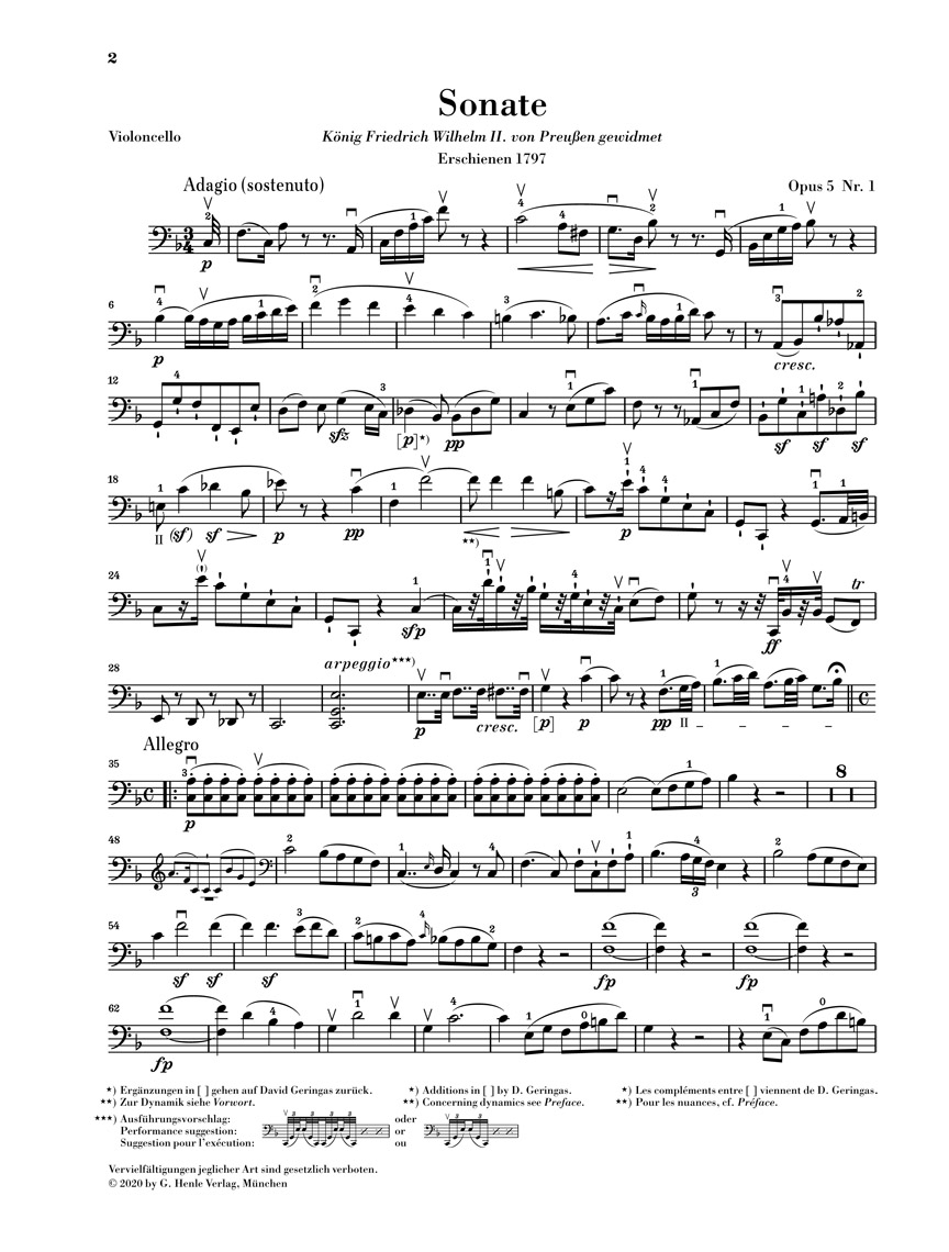 Anderes Coverbild Sonate F-dur op. 5,1 für Klavier und Violoncello