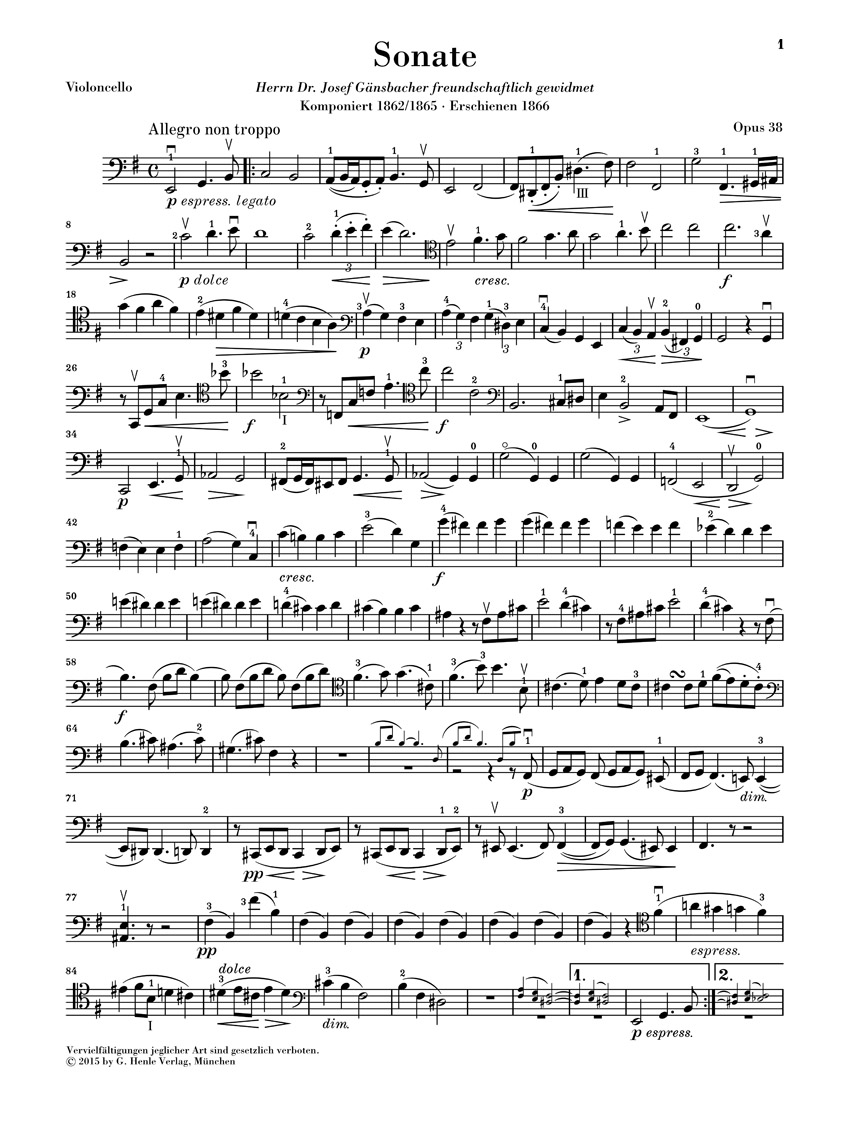 Anderes Coverbild Sonate für Klavier und Violoncello e-moll op. 38