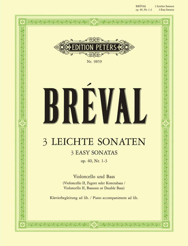 Vorderes Coverbild 3 leichte Sonaten für Violoncello und Bass op. 40; 1-3