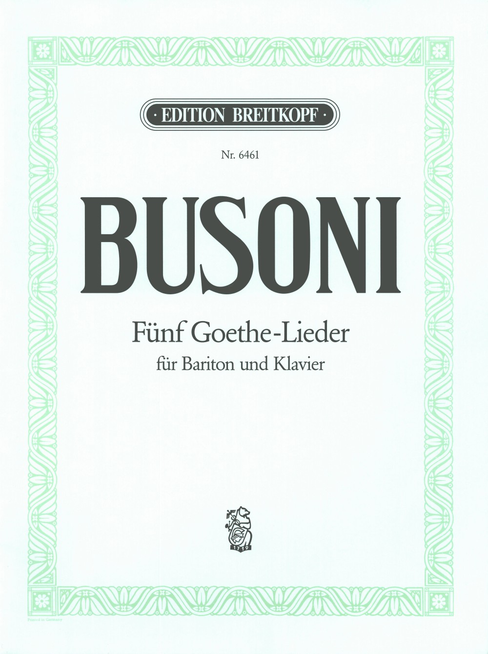 Anderes Coverbild Fünf Goethelieder