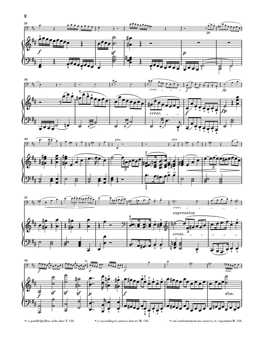 Anderes Coverbild Sonate D-dur op. 102,2 für Klavier und Violoncello
