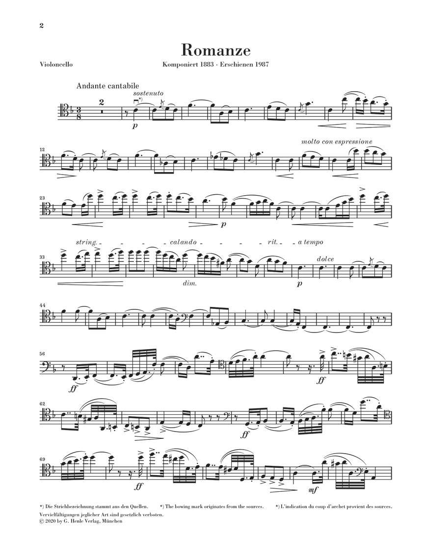 Anderes Coverbild Romanze F-dur für Violoncello und Orchester