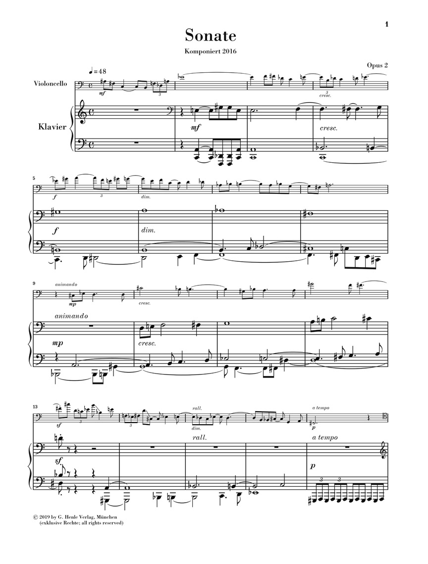 Anderes Coverbild Violoncellosonate op. 2