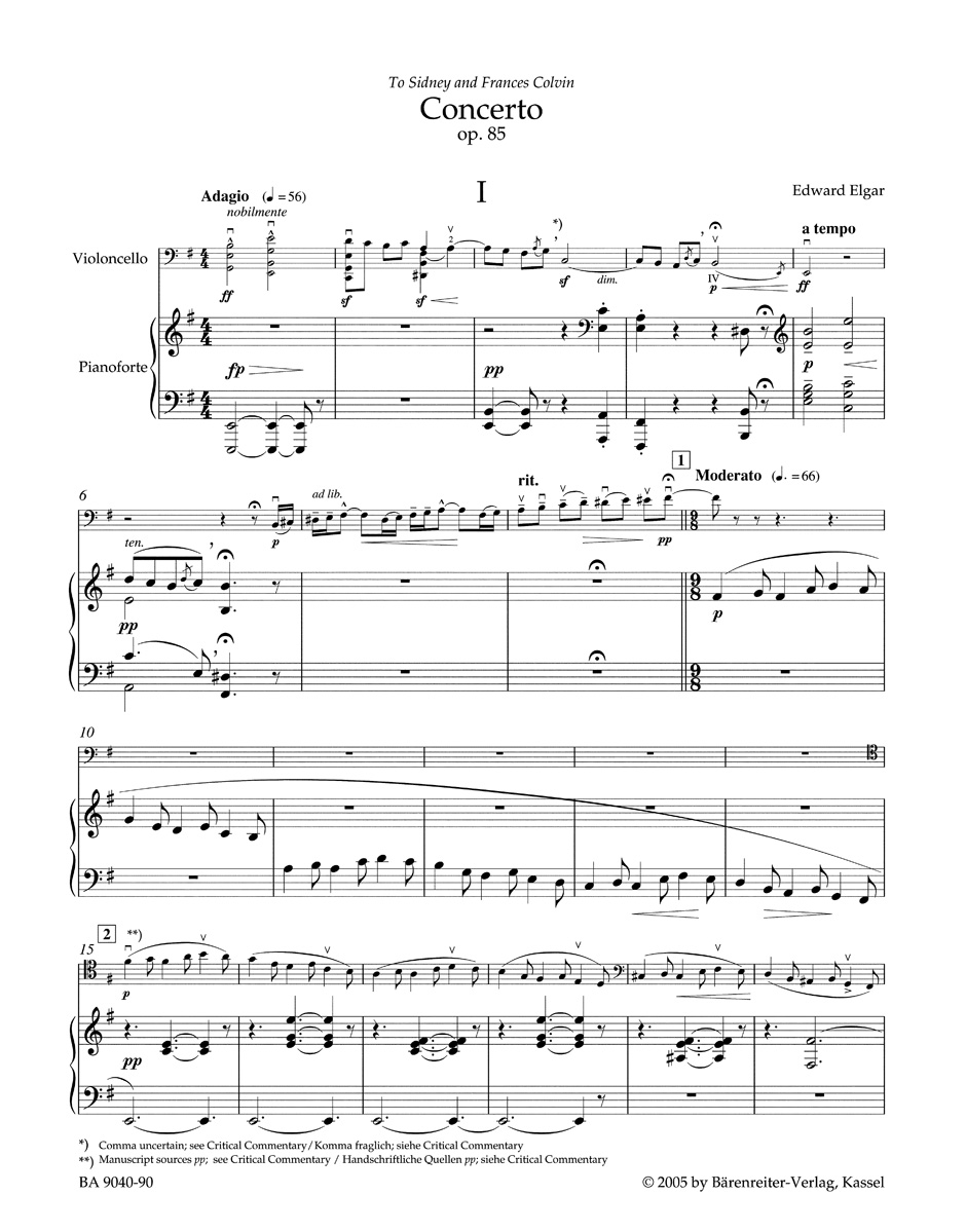 Anderes Coverbild Konzert für Violoncello und Orchester e-Moll op. 85