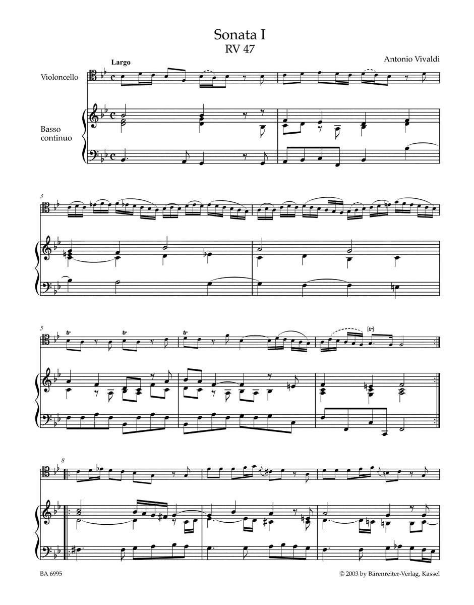 Anderes Coverbild Sämtliche Sonaten für Violoncello und Basso continuo RV 39-47