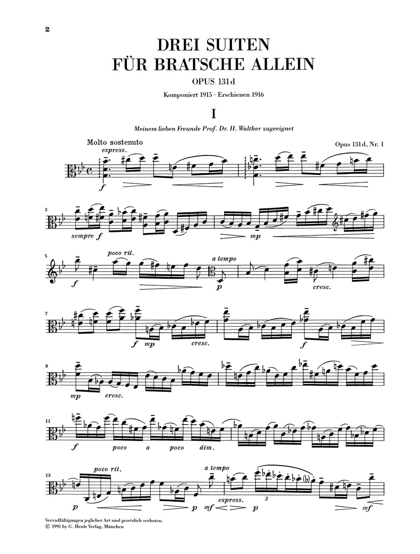Anderes Coverbild Drei Suiten für Viola solo op. 131d