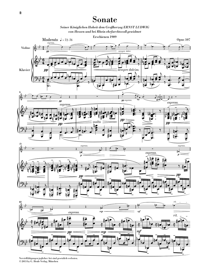 Anderes Coverbild Klarinettensonate Opus 107