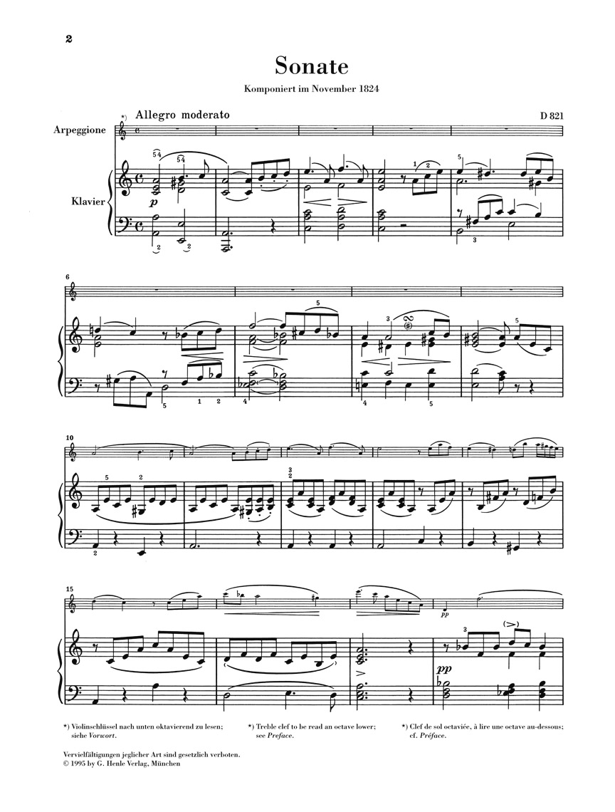 Anderes Coverbild Arpeggionesonate a-moll op. posth. D 821