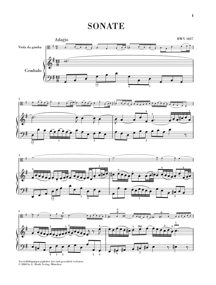 Anderes Coverbild Drei Gambensonaten BWV 1027-1029