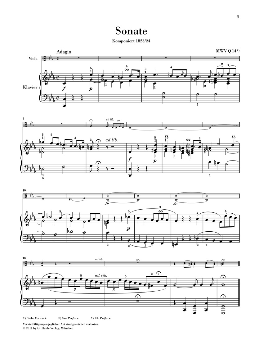 Anderes Coverbild Sonate c-moll für Viola und Klavier