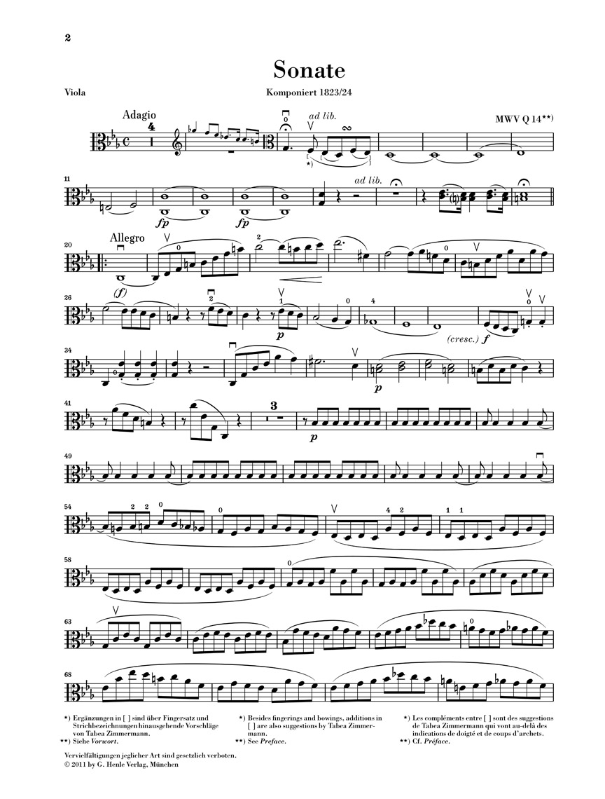 Anderes Coverbild Sonate c-moll für Viola und Klavier