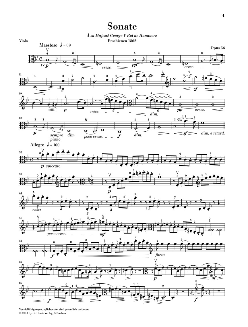 Anderes Coverbild Sonate B-dur Opus 36 für Klavier und Viola