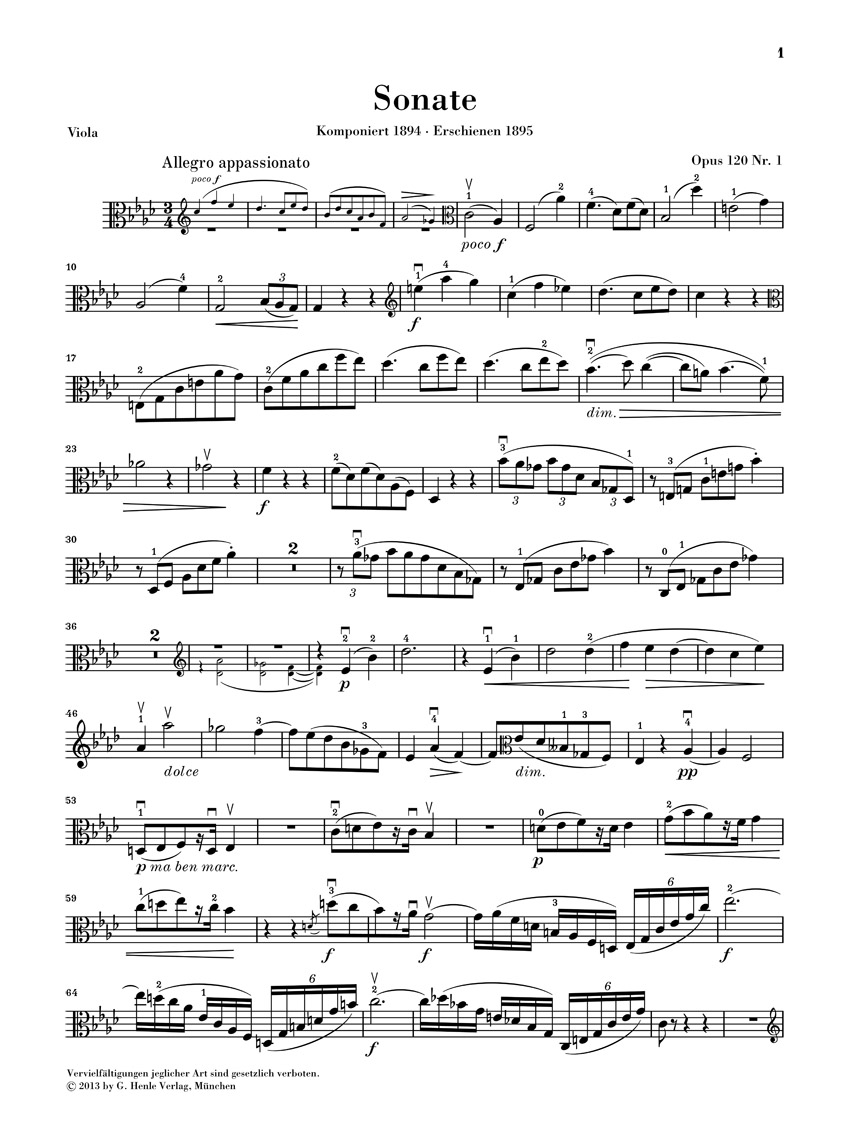 Anderes Coverbild Sonaten op. 120 für Klarinette (oder Viola) und Klavier