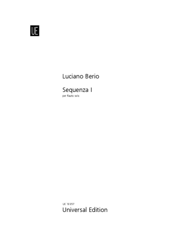 Vorderes Coverbild Sequenza I für Flöte