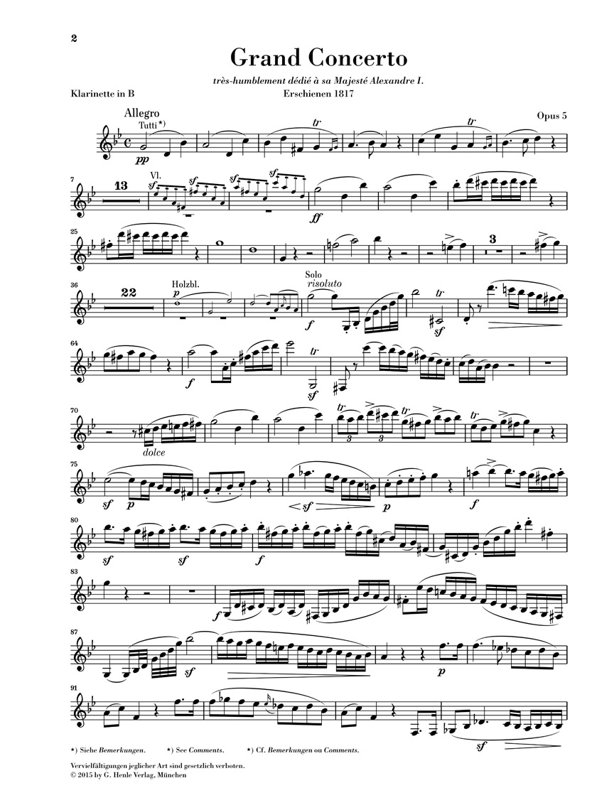 Anderes Coverbild Klarinettenkonzert Nr. 2 f-moll op. 5