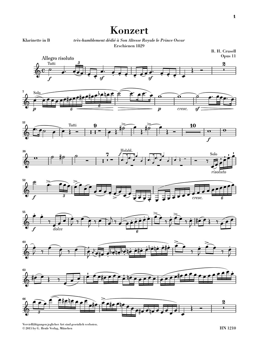 Anderes Coverbild Klarinettenkonzert B-dur op. 11