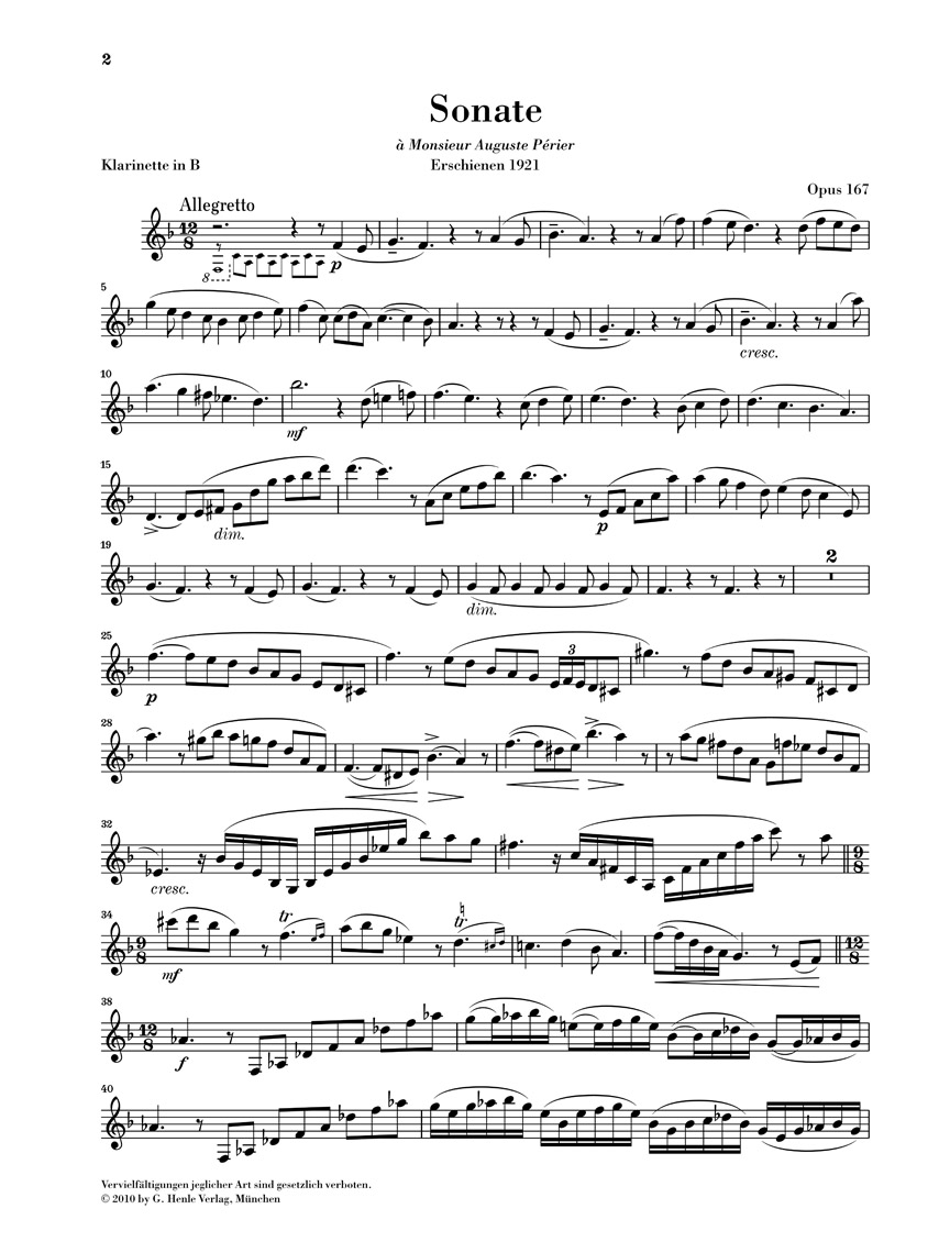 Anderes Coverbild Klarinettensonate op. 167