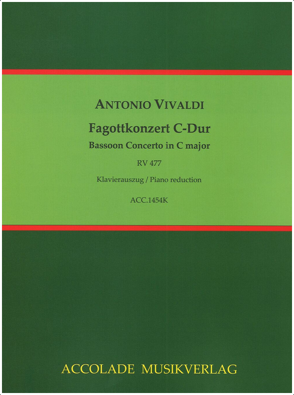 Vorderes Coverbild Konzert für Fagott, Streicher und continuo C-Dur RV 477