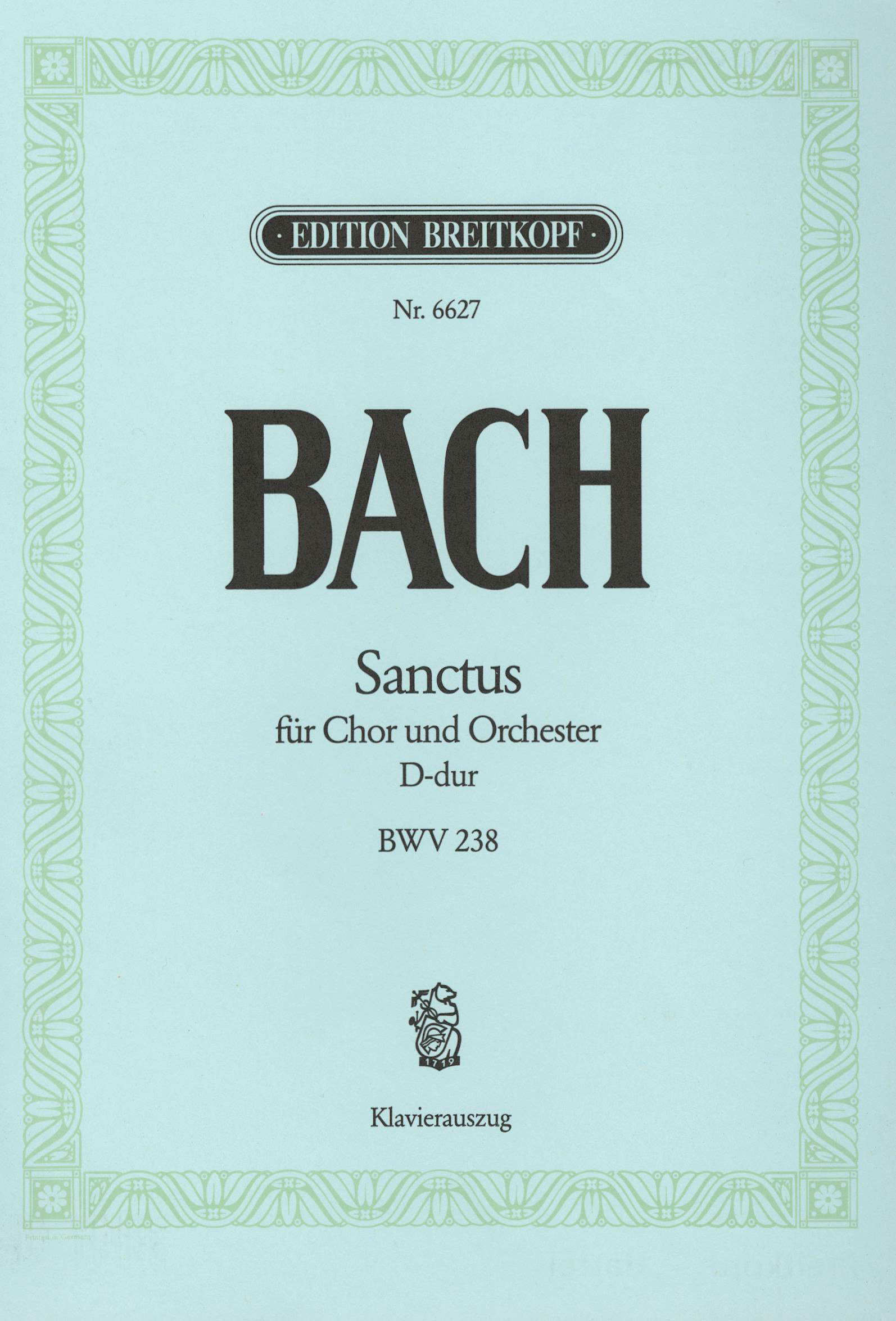 Anderes Coverbild Sanctus D-dur BWV 238