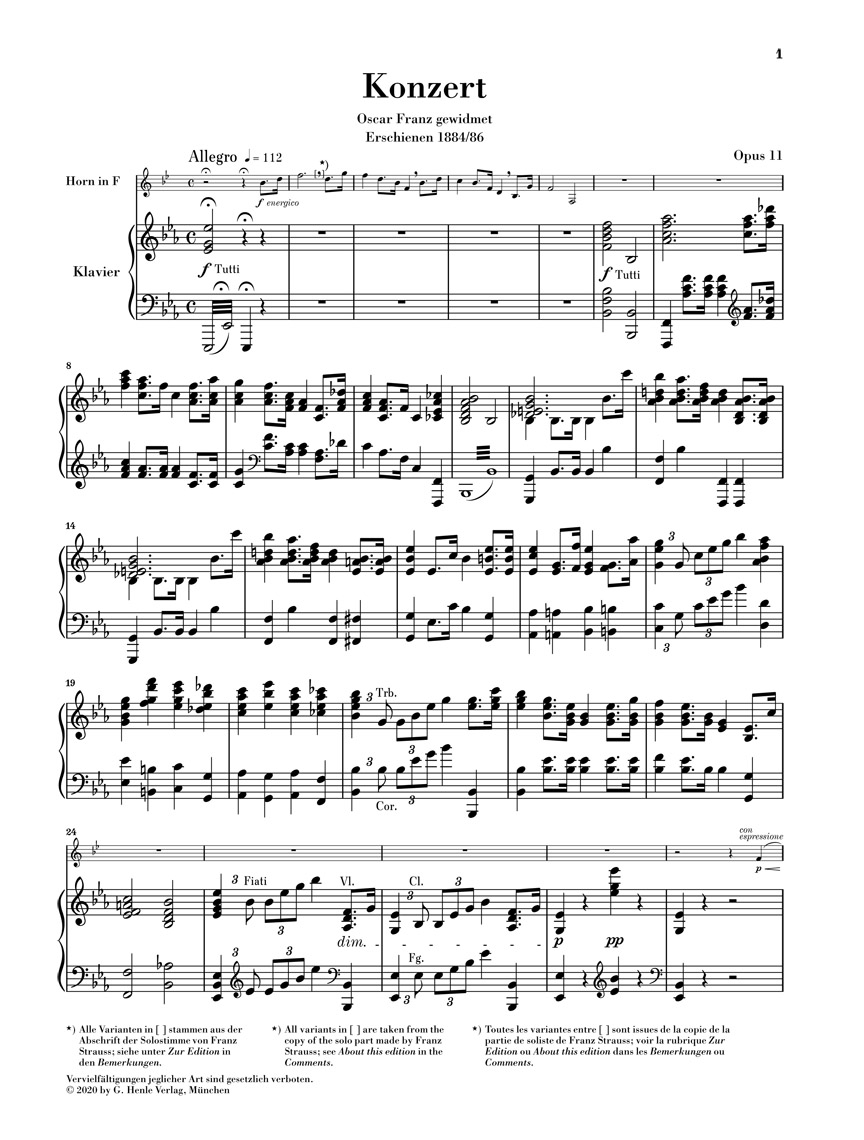Anderes Coverbild Hornkonzert Nr. 1 Es-dur op. 11