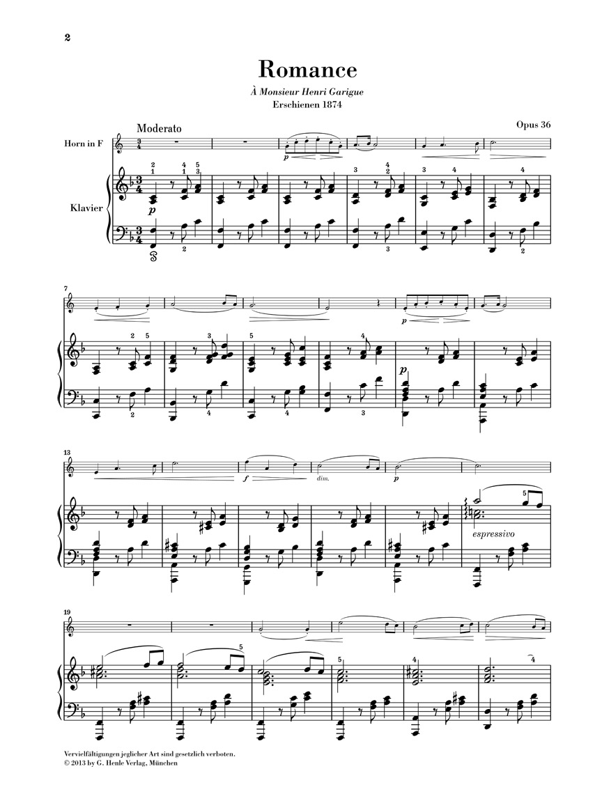 Anderes Coverbild Romanzen für Horn und Klavier