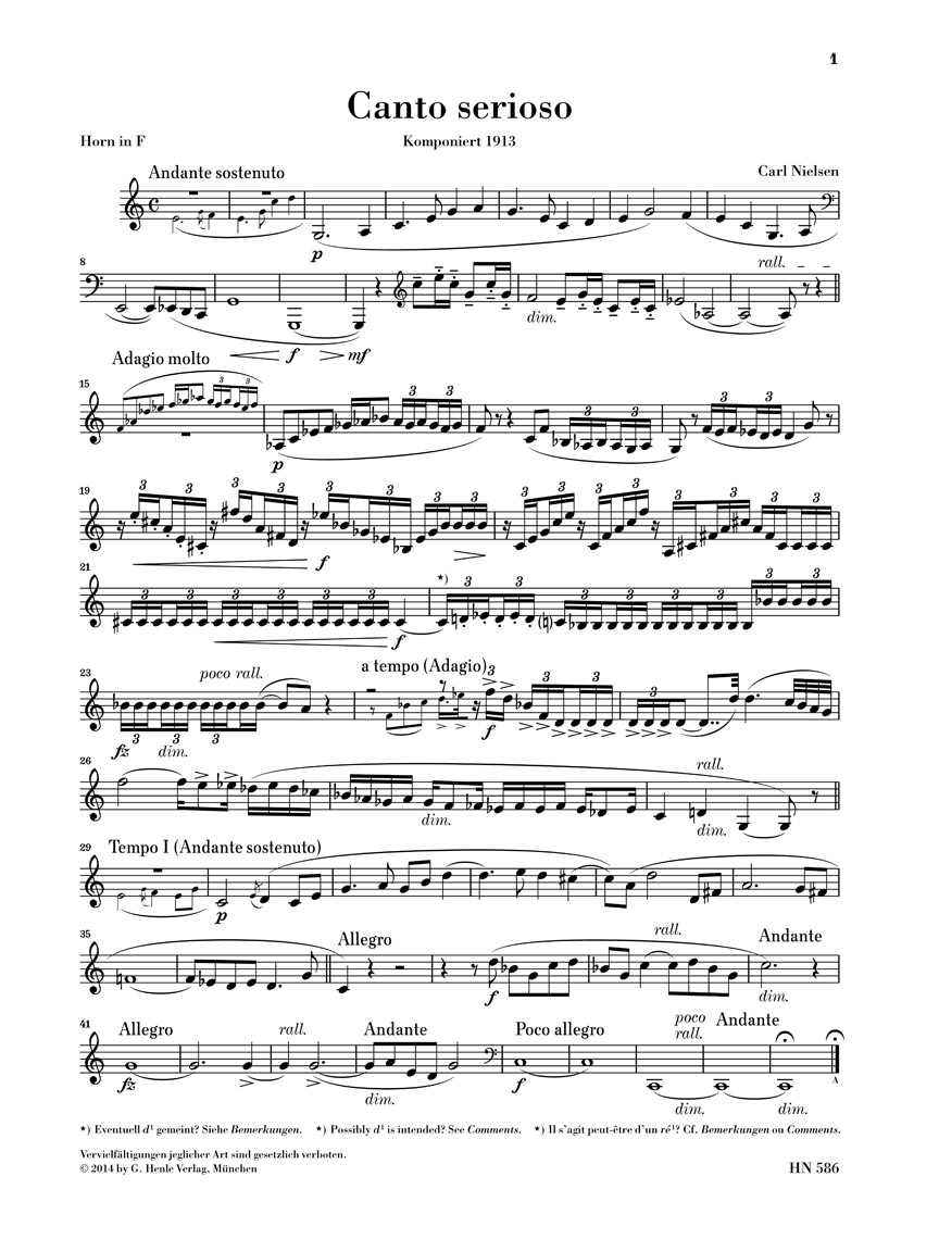 Anderes Coverbild Canto serioso für Horn und Klavier
