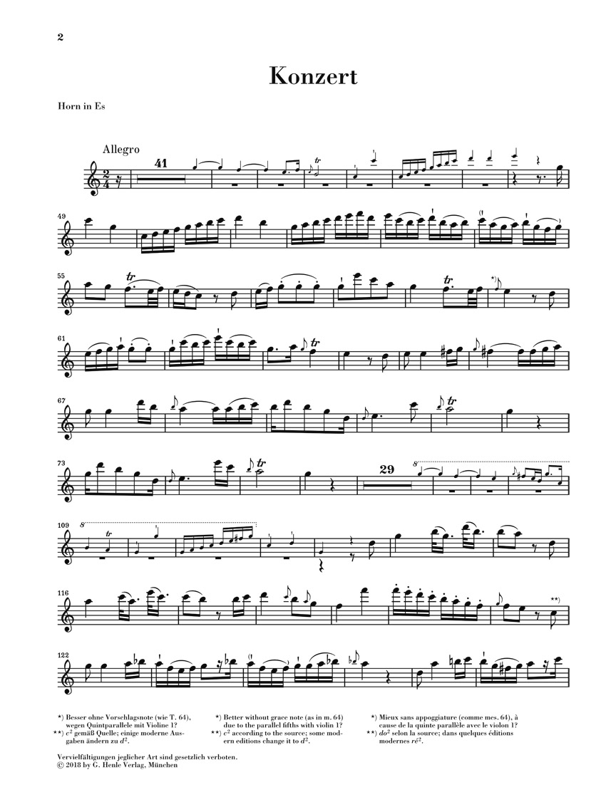 Anderes Coverbild Konzert für Horn (Trompete) und Streicher Es-dur