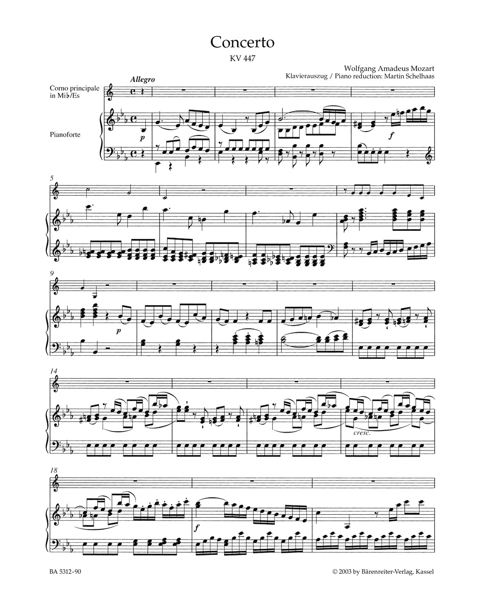 Anderes Coverbild Konzert für Horn und Orchester Nr. 3 Es-Dur KV 447