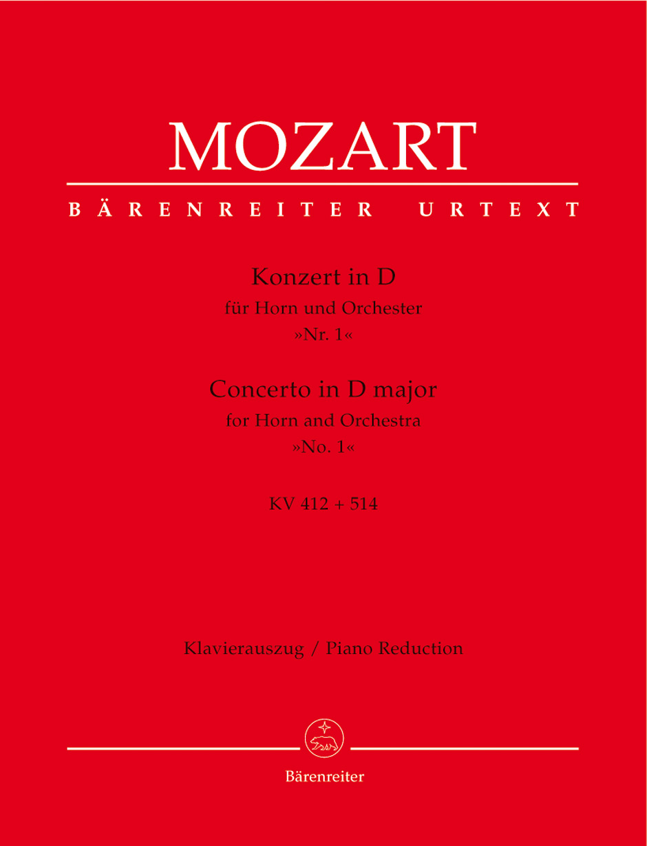 Vorderes Coverbild Konzert für Horn und Orchester Nr. 1 D-Dur KV 412, 514 (386b)