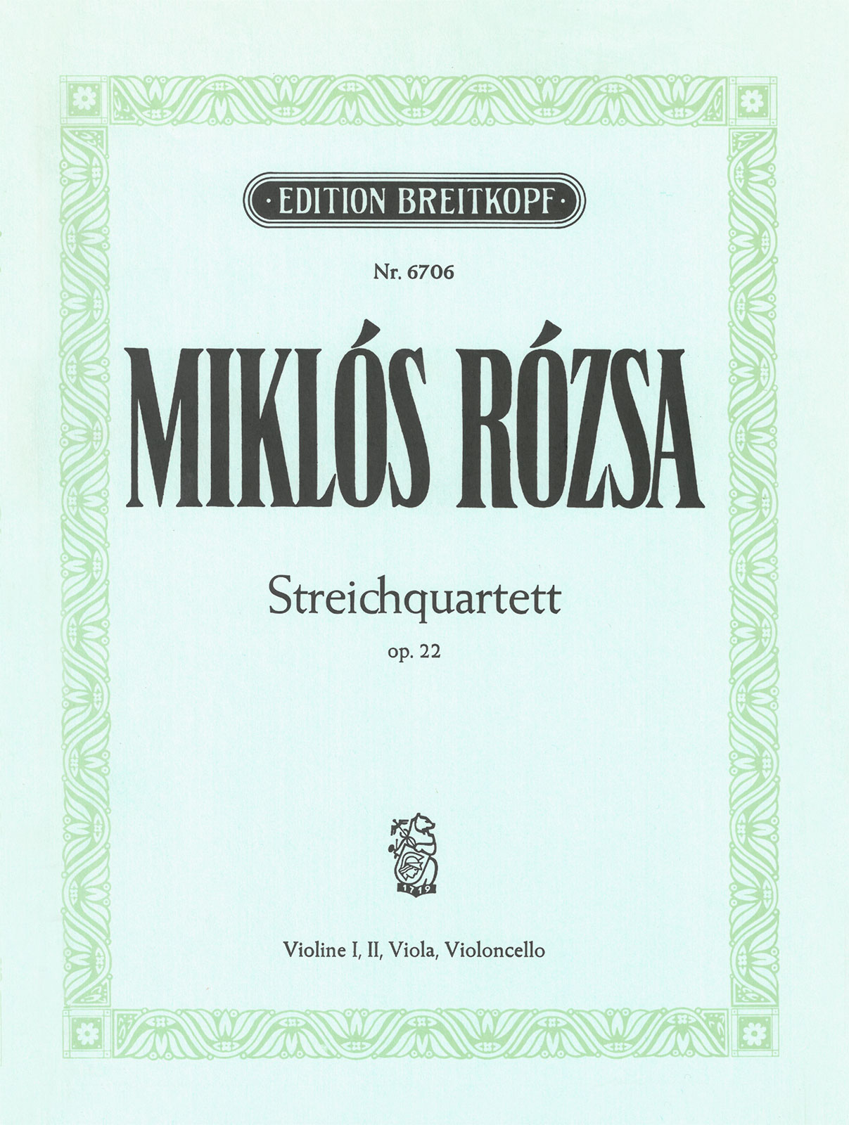 Vorderes Coverbild Streichquartett Nr. 1 op. 22 (1950)
