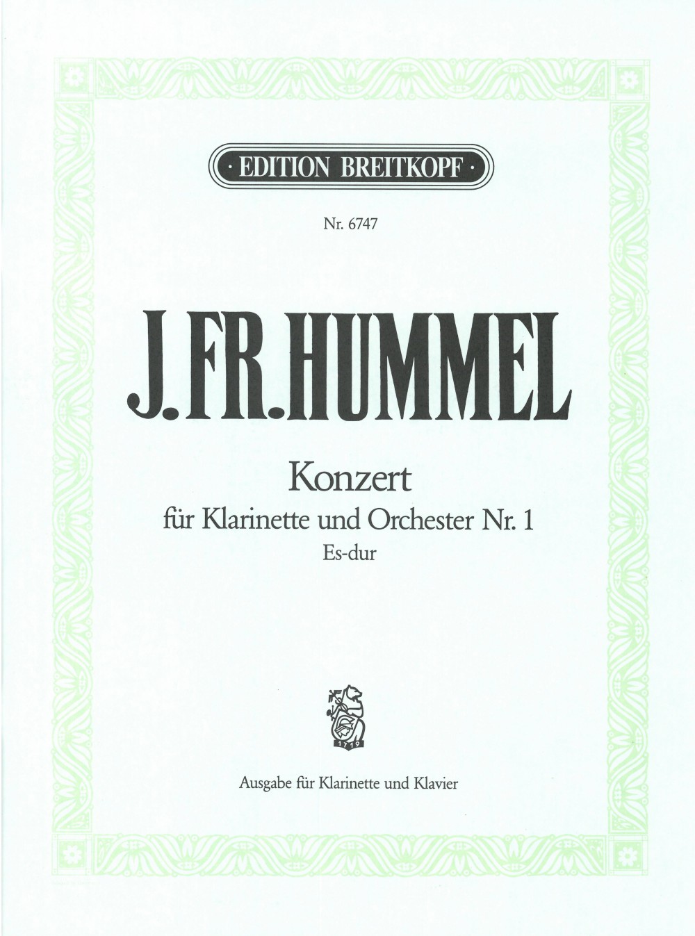 Anderes Coverbild Klarinettenkonzert Nr. 1 Es-dur