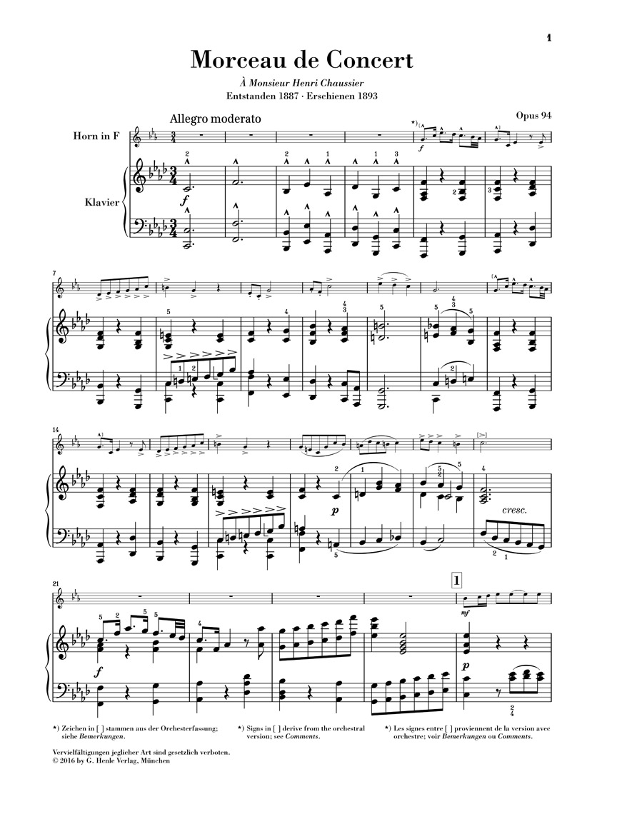 Anderes Coverbild Morceau de concert op. 94