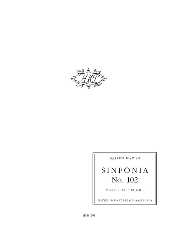 Vorderes Coverbild Symphonie  Nr. 102 für Orchester B-Dur Hob. I:102 "9. Londoner" (1794)