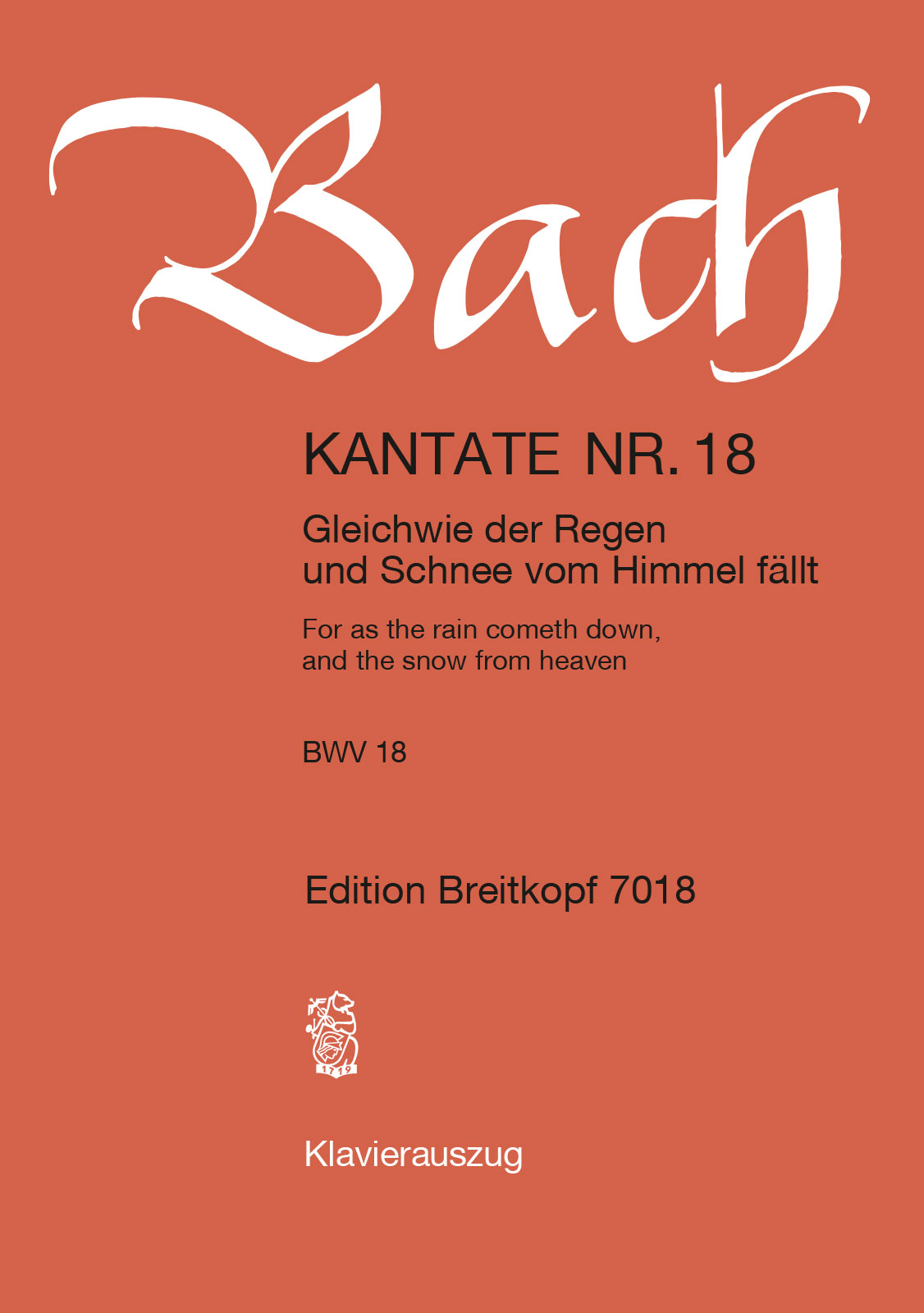 Anderes Coverbild Kantate BWV 18 „Gleichwie der Regen und Schnee vom Himmel fällt“