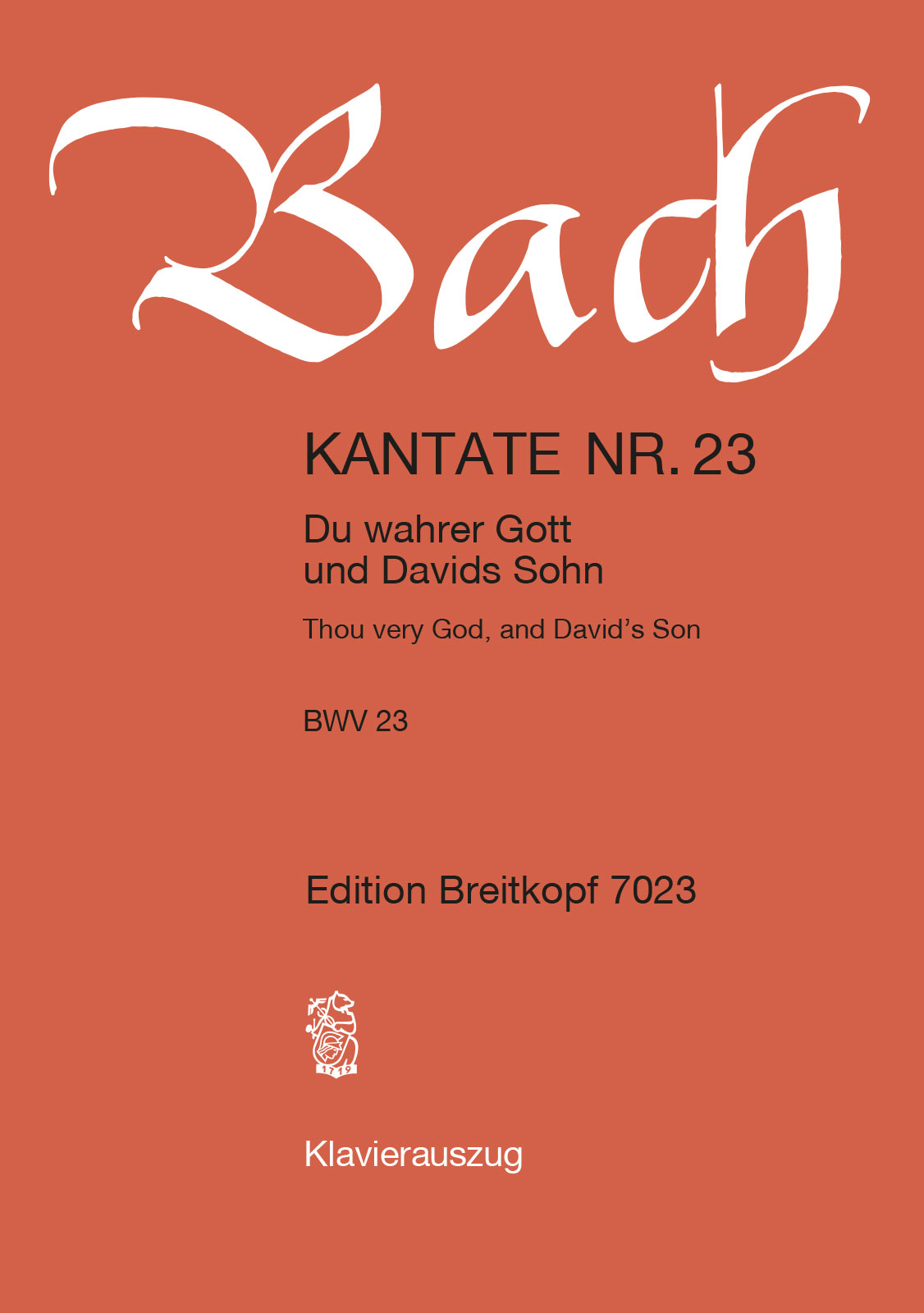Anderes Coverbild Kantate BWV 23 „Du wahrer Gott und Davids Sohn“