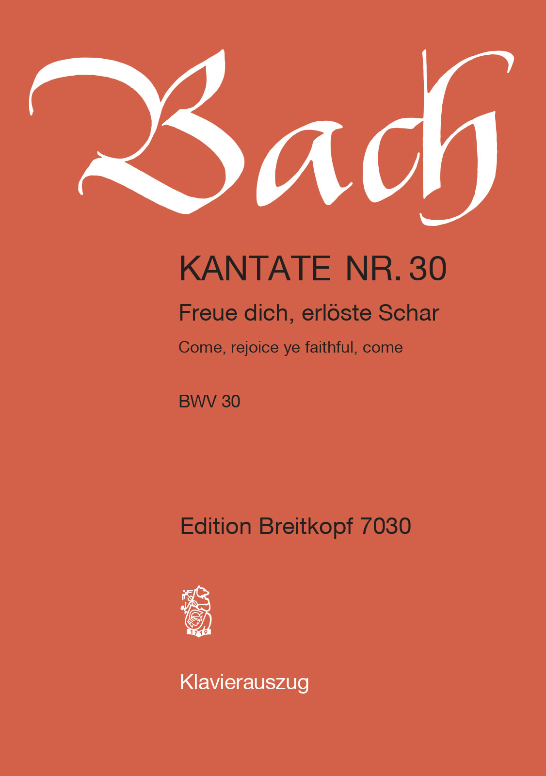 Anderes Coverbild Kantate BWV 30 „Freue dich, erlöste Schar“