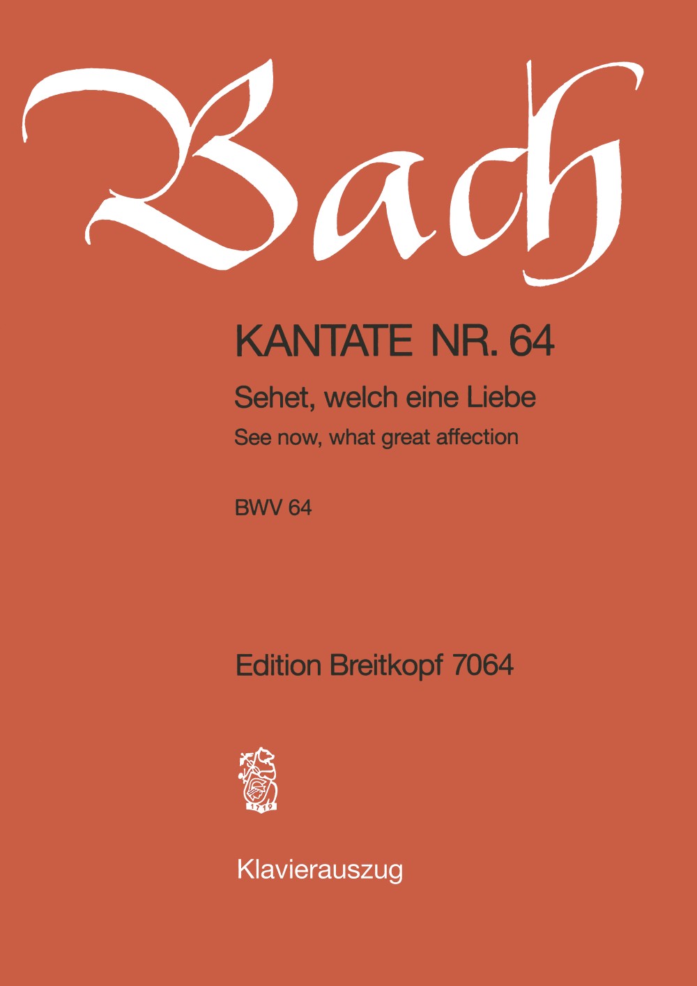Anderes Coverbild Kantate BWV 64 „Sehet, welch eine Liebe hat uns der Vater erzeiget“