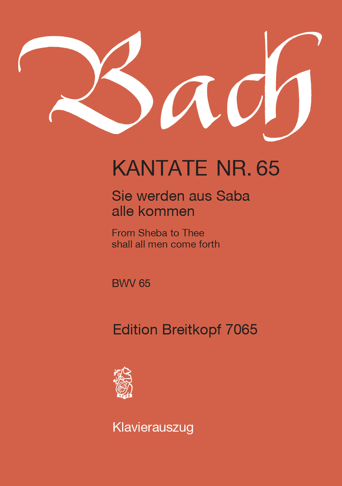Anderes Coverbild Kantate BWV 65 „Sie werden aus Saba alle kommen“