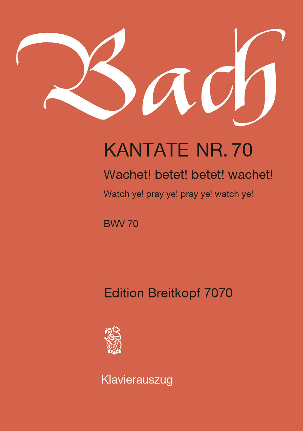 Vorderes Coverbild Kantate BWV 70 „Wachet! betet! betet! wachet!“