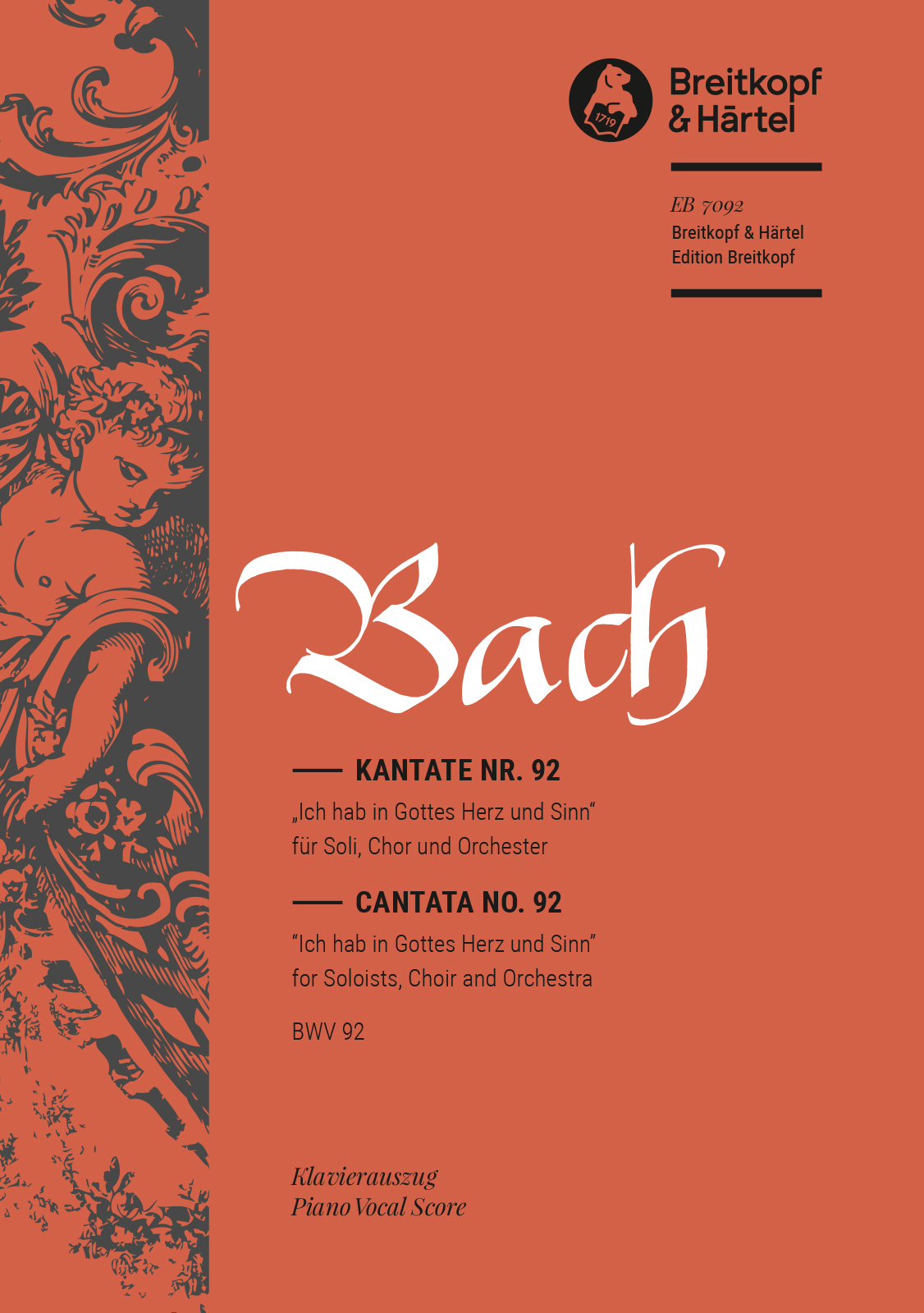 Anderes Coverbild Kantate BWV 92 „Ich hab in Gottes Herz und Sinn“