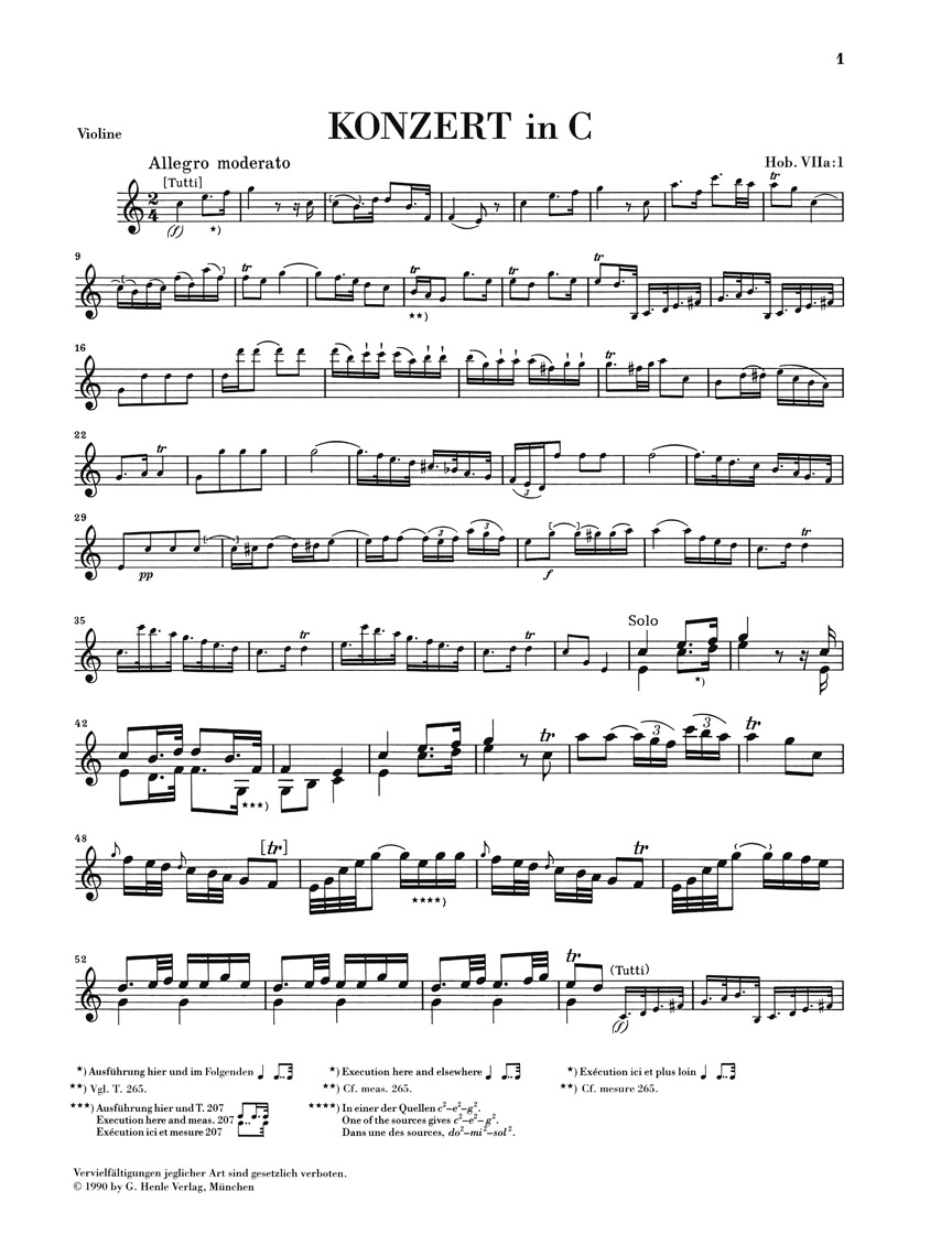 Anderes Coverbild Konzert für Violine und Orchester C-Dur Hob. VIIa:1