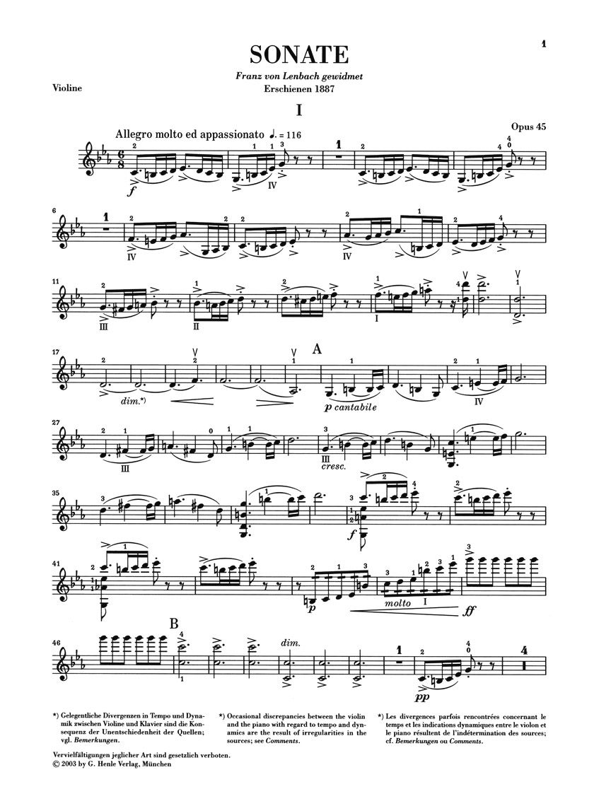 Anderes Coverbild Violinsonate Nr. 3 c-moll op. 45