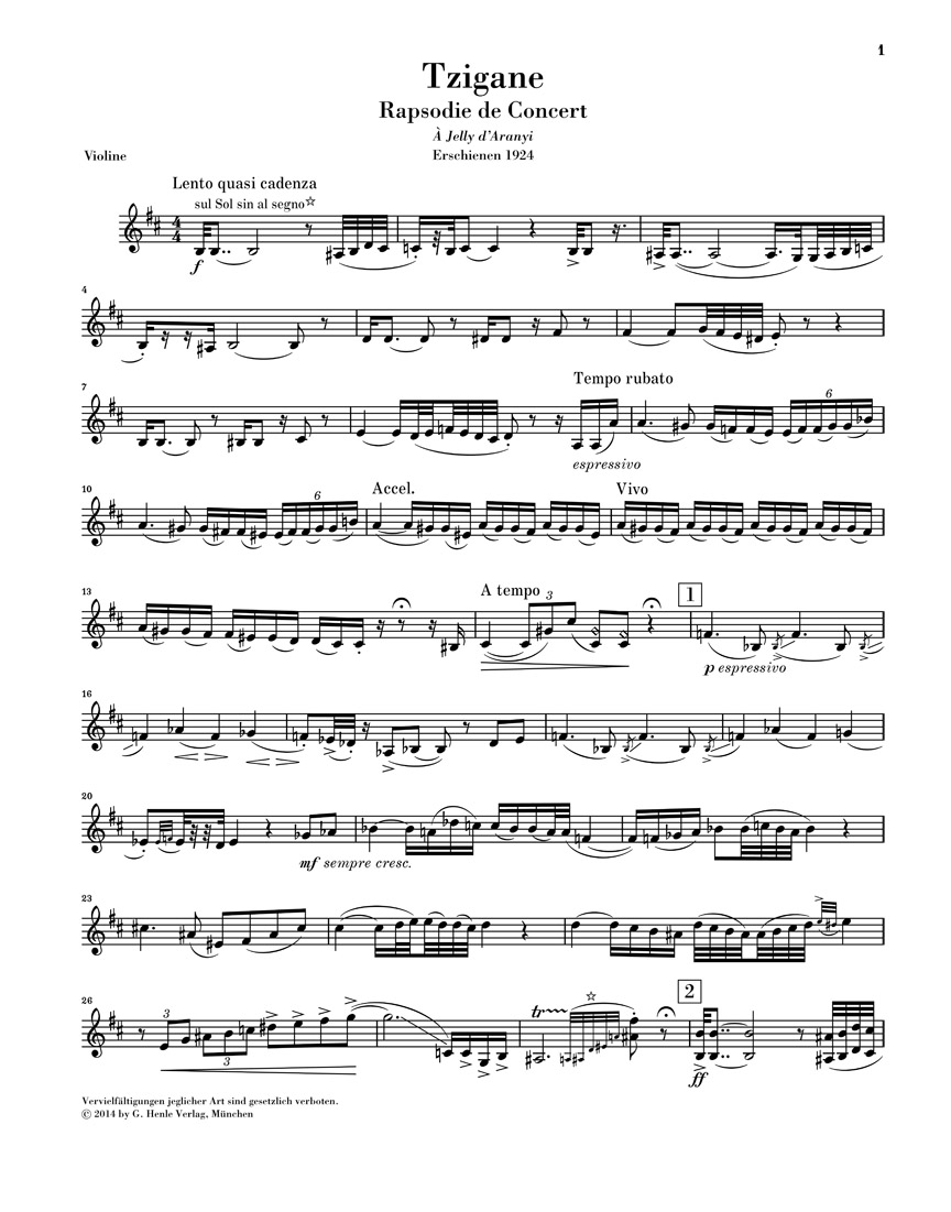 Anderes Coverbild Tzigane für Violine und Klavier