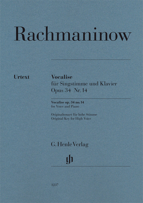 Vorderes Coverbild Vocalise op. 34 Nr. 14 für Singstimme und Klavier