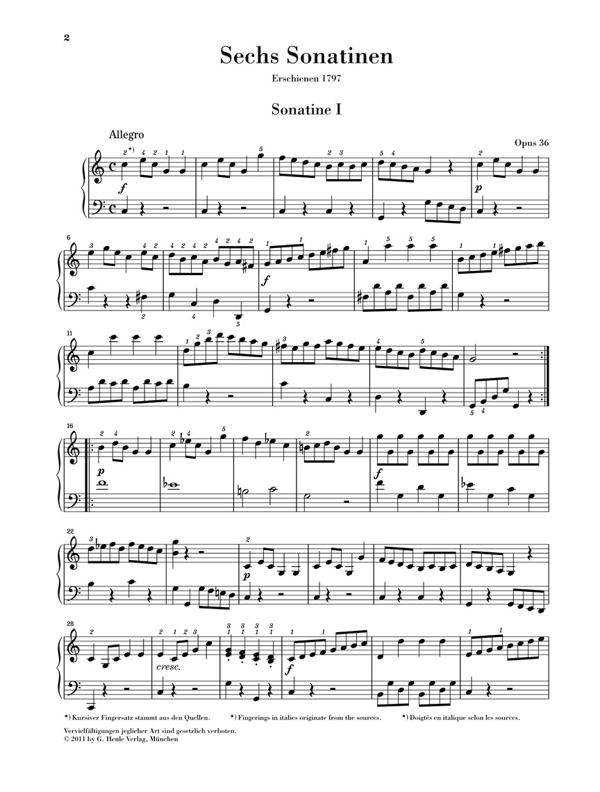 Anderes Coverbild Sechs Sonatinen op. 36